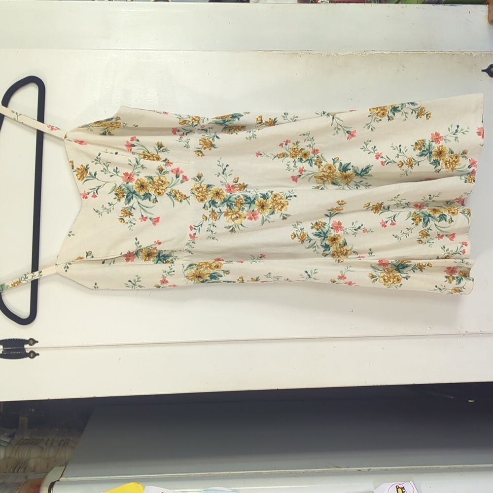 Old Navy Cream Floral Midi Dress